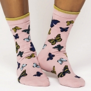 Thought Bio-Katoenen Sokken - Butterfly Blush Pink Comfortabele sokken van bio-katoen